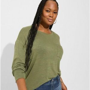 Unbrushed Hacci Drop Shoulder Pocket Sweatshirt